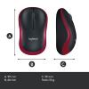 SOURIS Logitech M185 Sans fil USB Noir/Rouge