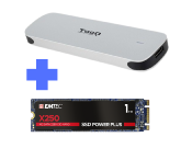 Bundle Boitier Mini  NVME M.2 2280 - USB A et C Argent TQE-2202S + SDD 1To SATA